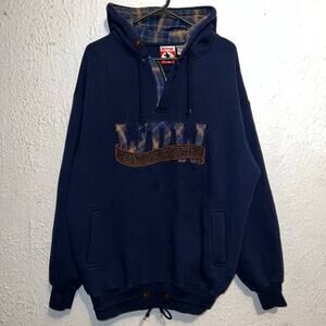 Vintage 90s Walt Disney World WDW Mickey Inc Embroidered Plaid Hoodie XL